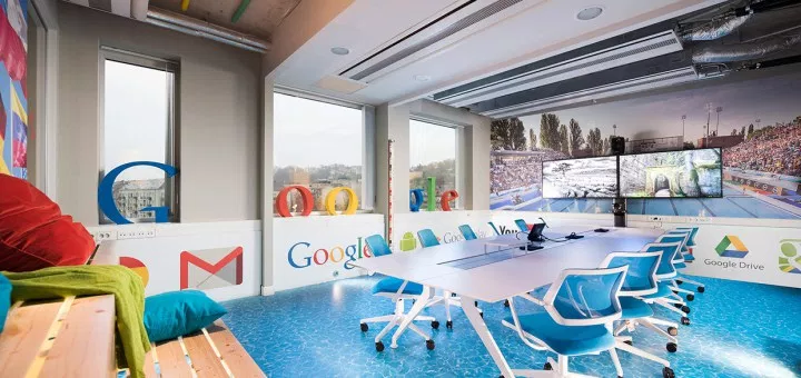 google kantoor blauw